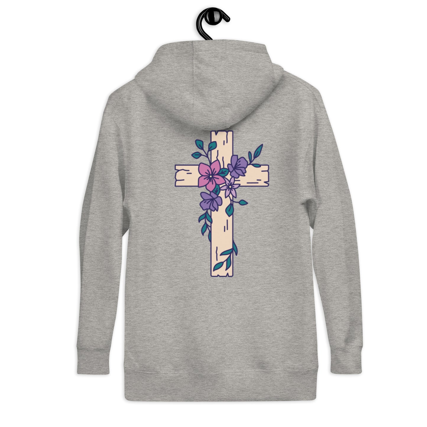 Sweat à capuche croix de fleurs