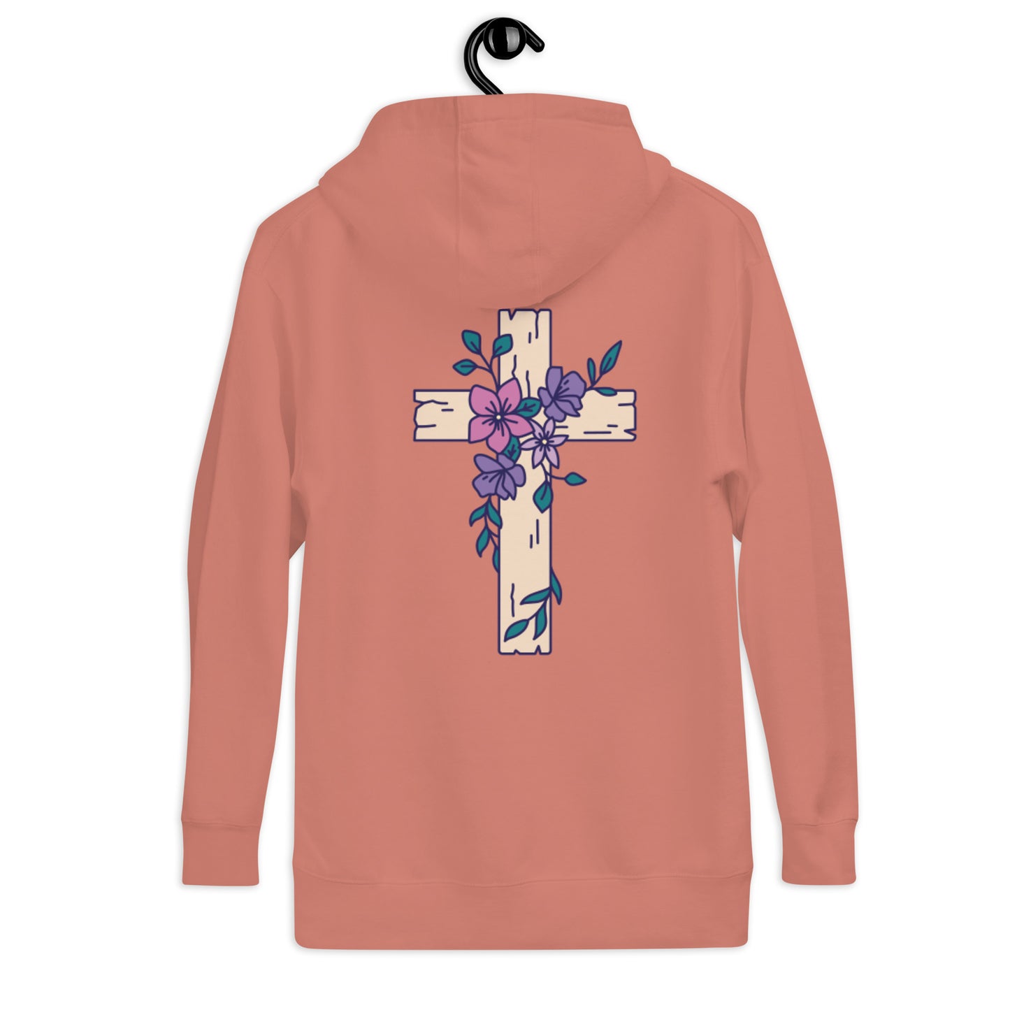 Sweat à capuche croix de fleurs