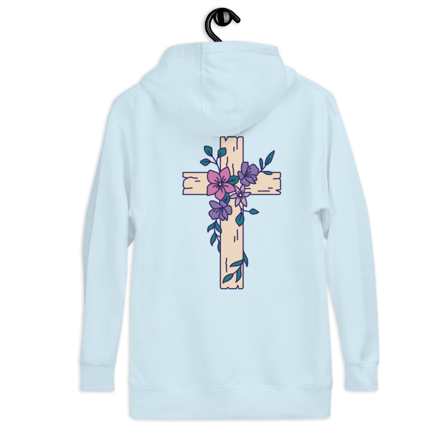 Sweat à capuche croix de fleurs