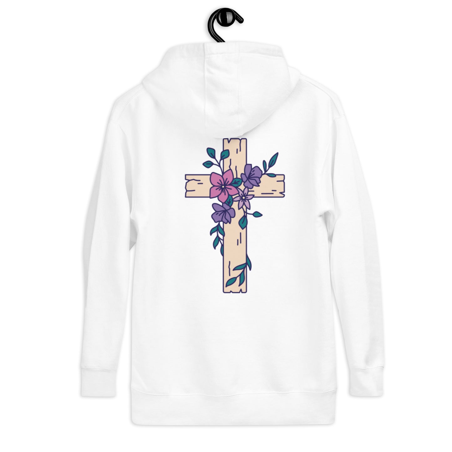 Sweat à capuche croix de fleurs