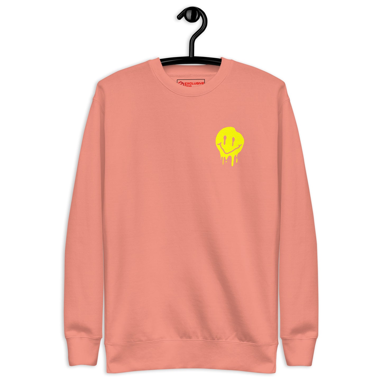 Sweat-shirt smiley jaune dégoulinant